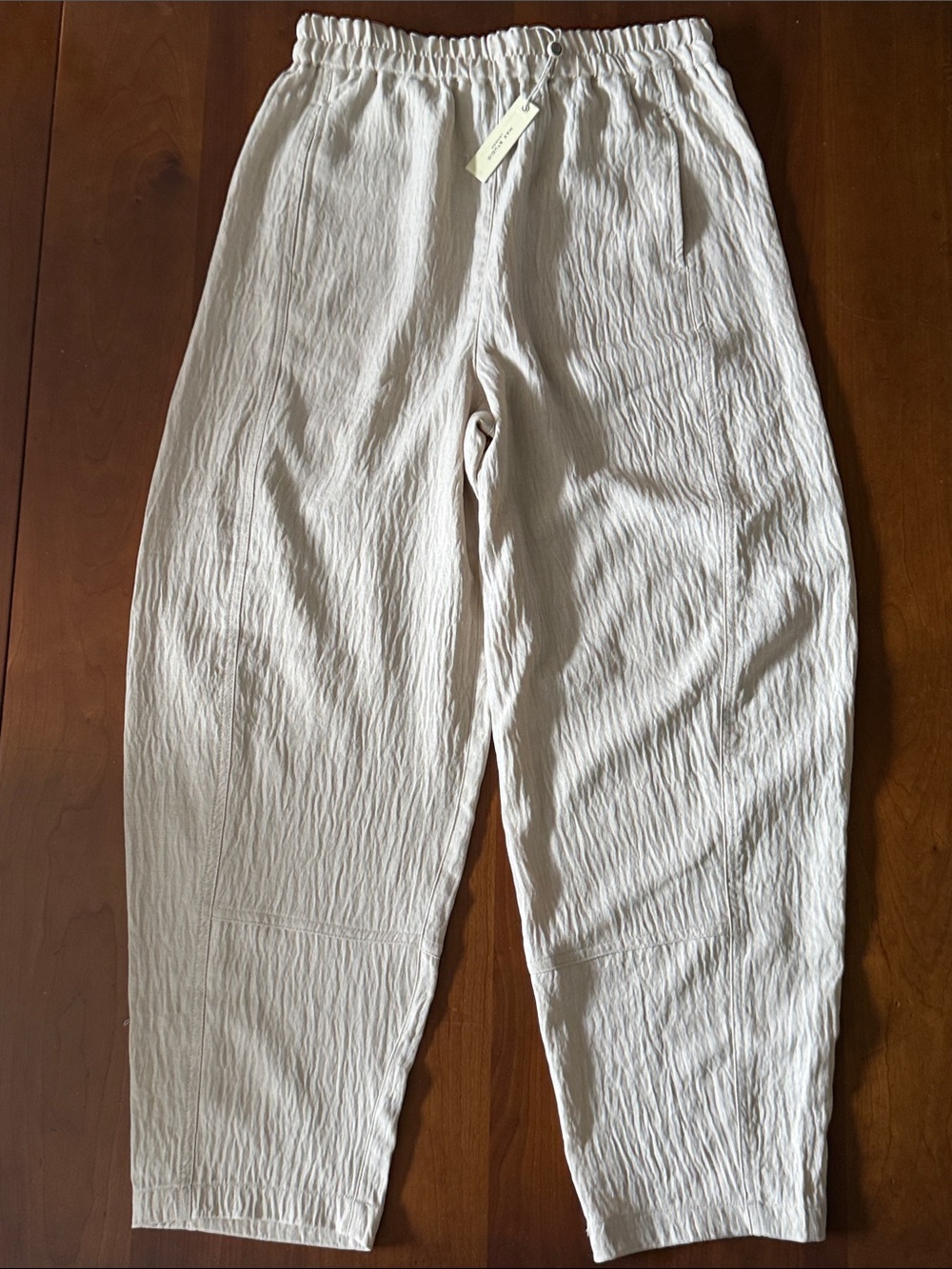 Max Studio Cream Barrel Leg Trousers